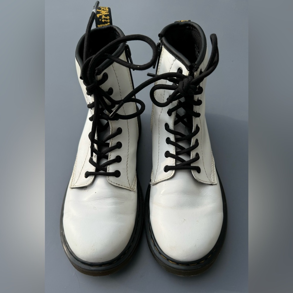 Dr. Martens 1460 White Leather Combat Boots - Size 5W, Authentic & Like New